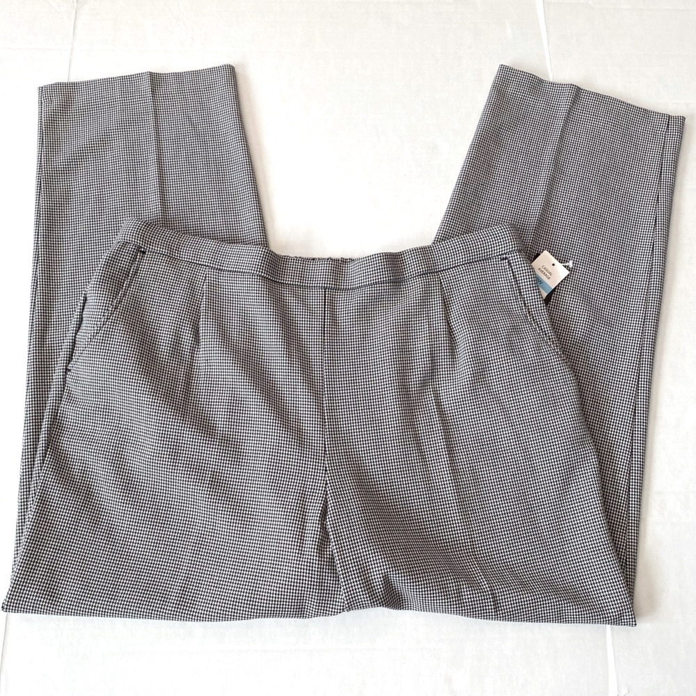 Kim Rogers Woman's Black & White Hounds Print Elastic Waist Pants Size 20W - Picture 1 of 14